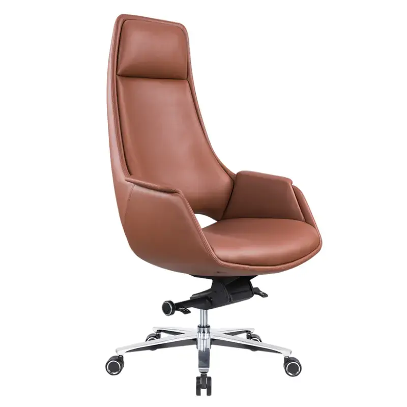 Executive ripple black leather office chair judge chair leather with red leather
