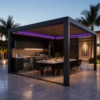Sweet Home Garten-Pavillon Motorisierte Aluminium-Pergola Bioklimatisches Verstellbares Dach Wasserdichte Balkon- und Terrassenüberdachung