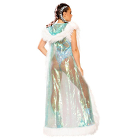 Discothèque Long Gilet Manteaux Halloween/Costumes De Scène Femme Fausse Fourrure Avec Veste En Cuir Pu Manteau/Vêtements De Performance