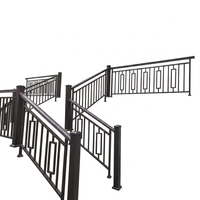Rampe d'escalier moderne en aluminium noir thermolaqué, design nouveau, garde-corps de balcon personnalisé, garde-corps de sécurité pour usage domestique, extérieur et commercial