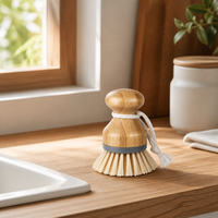 Éponge à vaisselle en bambou écologique, outil de nettoyage manuel en bambou, brosse de nettoyage créative à tête estampillée pour la cuisine domestique