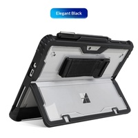 Étuis de protection transparents en acrylique pour tablette PC avec béquille et dragonne pour Microsoft Surface Pro 9/10/11/12 et GO 4