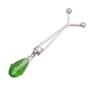 New Y-shaped needle women's headscarf <b>clip</b>, colorful crystal neck <b>clip</b>, fashionable and trendy fixed safety pin <b>clip</b>. - Product Image 5