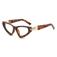 Lunettes anti-lumière bleue personnalisées Twooo T1624, design triangle PC métal, verrouillage à flèche, œil de chat