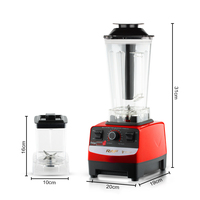 Mixeur de comptoir RAF R.2958 2400W 23000RPM avec bol de mélange de 2,5L, contrôle pulsé et 6 lames pour smoothies, viandes, légumes et café