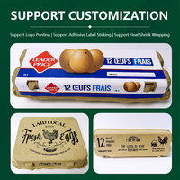 Prêt à expédier : Barquette à œufs en pulpe moulée marron, 100 % biodégradable, empilable, pour œufs de poules élevées en pâturage