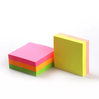 Bloc-notes adhésifs néon 3x3 pouces, impression logo personnalisée, 400 pages, personnalisation de la taille et de la couleur - Vente flash