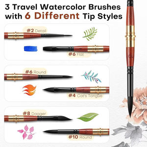 Juego de 6 Pinceles de Acuarela de Doble Punta 2026, Pelo de <span class=keywords><strong>Ardilla</strong></span>, Puntas Versátiles con Estuche, Perfectos <span class=keywords><strong>para</strong></span> Pintura de Acuarela y Gouache - Product Image 2