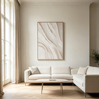 Peinture abstraite texturée 3D beige moderne, décoration murale minimaliste pour la maison et les espaces commerciaux, tailles personnalisées disponibles