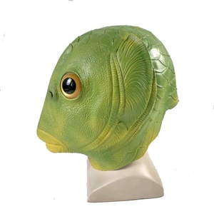 ตลกคอสเพลย์ที่สมจริง <span class=keywords><strong>Merman</strong></span> ปลาสีเขียวอุปกรณ์ประกอบฉากยางสำหรับฮาโลวีนปาร์ตี้สัตว์หน้ากากเต็มหัว - Product Image 2