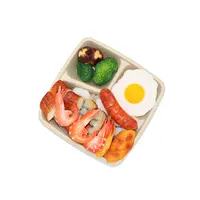 3 Compartment Meal Tray with Lid, Eco Friendly, Biodegradable