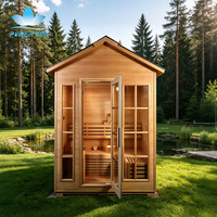 Hochwertige Kanadische Rote Zeder Traditionelle Outdoor-Sauna 2-4 Personen Gartensauna mit Balboa-System Energiesparend