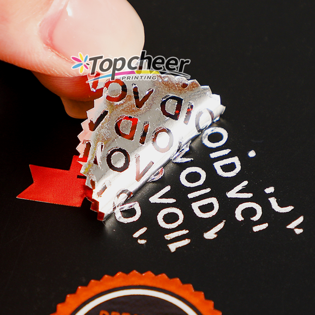 Custom Printing Self Adhesive Waterproof Tamer Proof Security Sticker Seal Warranty Sticker Void Label for Skincare Packaging