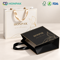 Sac en papier et boîte cadeau de luxe HONPAK, boîte pliante personnalisée avec logo imprimé pour la présentation de marques haut de gamme
