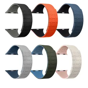 Kovida Good Quality Silicone Rubber Magnetic 38 40 41 42 44 45 49mm Sport Strap Replacement Watch Bands For Apple Watch
