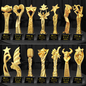 Resin Gold <b>Trophy</b> Various Sizes <b>Engraved</b> Durable Award For Conference Business Gifts - Product Image 4