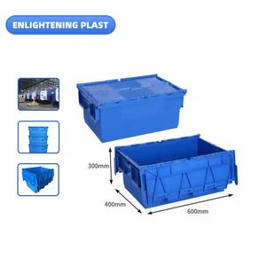 Wholesale Moving <b>Box</b> Stacking and Nesting Crates Manufactures <b>Plastic</b> Crate Handheld Attached Lid Container - Product Image 1