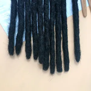 中号0.8厘米厂家批发价格100% 人头发Dreadlock锁加长男士/女士全手工钩编编织带恐惧