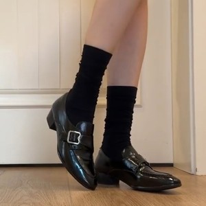 Mocassini da Donna 2026 Nuovo Stile Primavera per il Quotidiano Marrone con Fibbia Metallica <span class=keywords><strong>Scarpe</strong></span> <span class=keywords><strong>in</strong></span> Pelle con Tacco Largo a Strato Singolo - Product Image 2