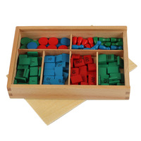 MA062(JZ) Juego de Sellos para Educación en Casa, Materiales y Equipo Montessori, Juguetes Educativos de Madera Montessori para Niños