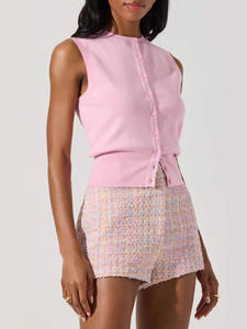 Novedad <span class=keywords><strong>de</strong></span> verano para <span class=keywords><strong>mujer</strong></span> europea americana, Top <span class=keywords><strong>de</strong></span> punto informal, ropa exterior Sexy sin mangas con chaleco con botones, transfronterizo para <span class=keywords><strong>Amazon</strong></span> - Product Image 5