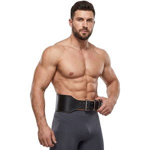 Cinturón de Levantamiento de Pesas de Alto Rendimiento, Ajustable y Transpirable, de Cuero Genuino, Resistente, con Hebilla para Entrenamiento de Fuerza - Product Image 1