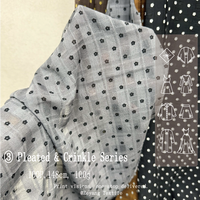 Tissu en mousseline de polyester froissé à grille 3 jets, imprimé floral prune micro-piqué, semi-transparent, pour robes et chemisiers féminins