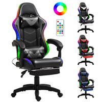 Chaise de jeu d'ordinateur de massage en cuir rouge pliable bon marché en gros Chaises de jeu Silla Gamer Racing RVB avec lumières et haut-parleurs