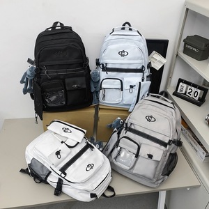 Harajuku Retro <b>Backpack</b> 20 Inches <b>Large</b> Capacity Unisex <b>School</b> Education Campus Style Letter Pattern Detachable Straps - Product Image 4