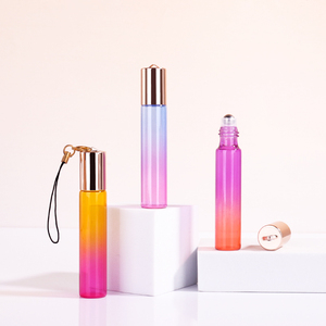 10ml 5ml <span class=keywords><strong>Rainbow</strong></span> rullo di vetro bottiglie colore gradiente con catena chiave dimensione del campione profumo profumo olio essenziale fiale rullo - Product Image 2