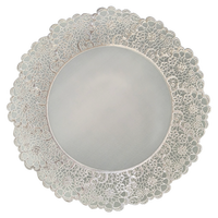Sets de table ronds en PVC métallisé or, écologiques, résistants à la chaleur, 38*38cm