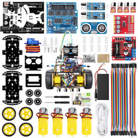 Tscinbuny DIY Kit de inicio para evitar obstáculos 4WD Smart Robot Car con código y Tutorial para programación Arduino