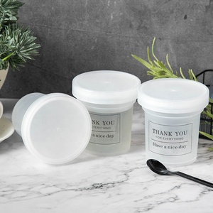 Vasos de plástico PP para frutas, té de la leche, helado, yogur, Mousse, pudín, contenedor con sello y tapas - Product Image 6