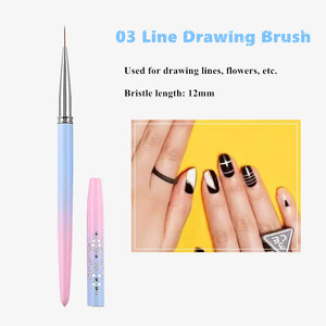 15pcs Blue Pink Acrylic Nail Brush <b>Set</b> Ombre Liner Gel <b>Paint</b> Drawing Pens for Manicure Nail Art Design - Product Image 6