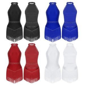 Leotardo Halter Salón de baile latino <span class=keywords><strong>Tango</strong></span> Salsa Traje de baile Competencia Vestido de Baile Estándar <span class=keywords><strong>Ropa</strong></span> clásica - Product Image 2