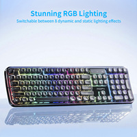Clavier RGB rechargeable SQT Mofii 2026 nouvelle arrivée haut de gamme transparent en gelée, trois modes, Crystal Arc SK-708 pour le bureau et la maison