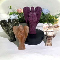 Vente en gros de pierre naturelle, sculpture artisanale à la main, quartz rose, cristal de rubis, anges pour la décoration