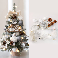 Kit DIY Mini Arbre de Noël de Table, Ensemble de Décoration d'Arbre Artificiel Compact avec Ornements, Décoration de Bureau et de Maison pour les Fêtes