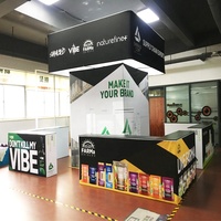Stand d'exposition moderne 20x20 pieds, personnalisé, en aluminium, montage rapide sans outils, tissu extensible pour exposition