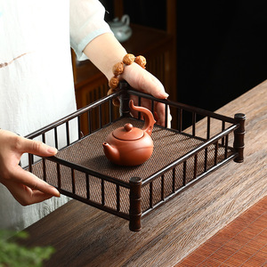 Multi-tiered teacup rack, <b>tea</b> set storage rack, bamboo teapot rack, <b>cup</b> holder, retro Chinese style display rack, teacup - Product Image 2
