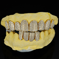 Grillz dentaires personnalisés pour hommes et femmes, avec Moissanite et Diamant de laboratoire, motif nid d'abeille, en Argent S925 et Or jaune massif 10K 14K 18K
