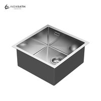 Évier de cuisine carré à encastrer en acier inoxydable 304 pour projets de design