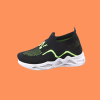 Chaussures de sport souples en maille respirante à rayures pour enfants, idéales pour la marche et la course au printemps et en automne (garçons et filles)