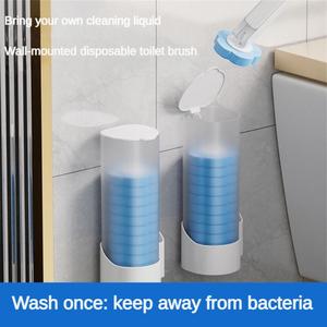 Tek kullanımlık duvara monte tuvalet fırçası PP malzeme banyo aksesuarları için temizleme aracı - Product Image 3