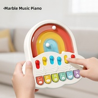 Clavier électronique d'éveil musical pour enfants : Jouet éducatif musical rempli de billes pour l'heure du coucher, Piano à billes arc-en-ciel