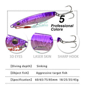 10g poids lent secouer dur Vib métal appât longue portée plaque de fer réservoir de sang 18/25/35/45g leurres de pêche au bar pour océan et rivière - Product Image 3