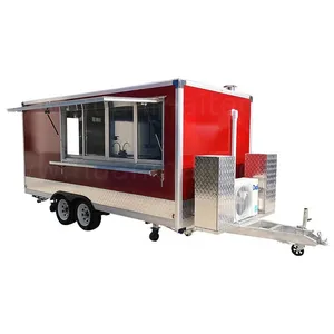 2024新中国餐饮特许拖车小型快餐拖车汉堡餐车街移动快餐车出售