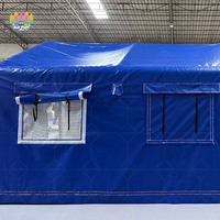 Tente de paintball portable à trois couches imperméable en PVC bleu gonflable de haute qualité en vente chaude pour 6 à 8 personnes