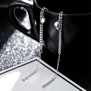 2 uds pulsera de dijes de corazón a juego para parejas pulseras de cadena de acero inoxidable pulsera minimalista para regalos de San Valentín - Product Image 4