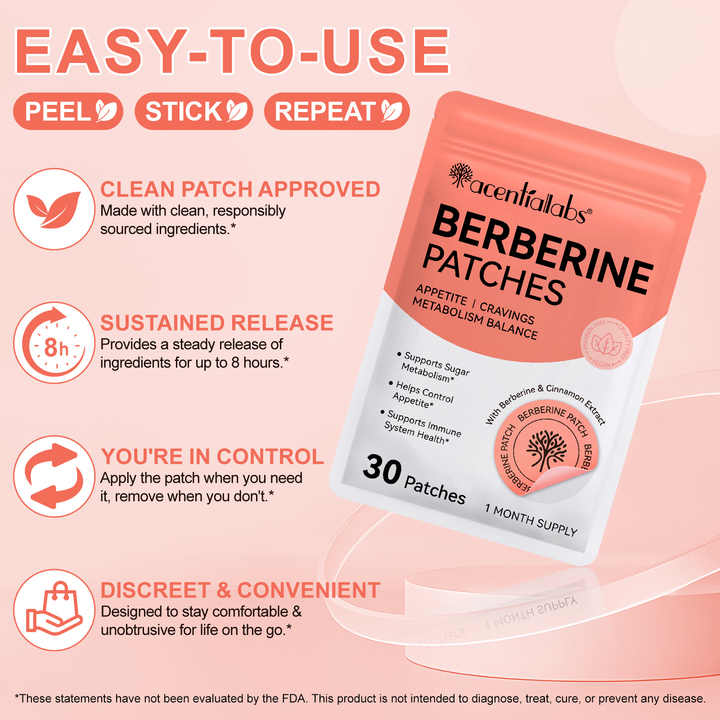 Acentiallabs Berberine Transdermal Wellness Patches Support Immune ...